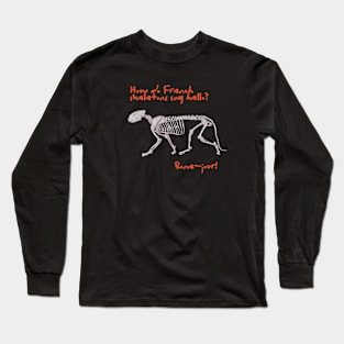 Ocean Hine : Bone-jour T-shirt, funny bone puns, skeleton Long Sleeve T-Shirt